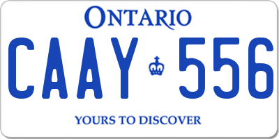 ON license plate CAAY556