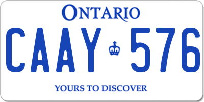 ON license plate CAAY576