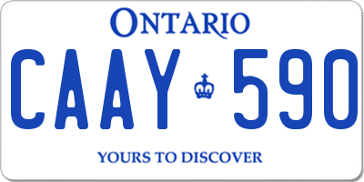 ON license plate CAAY590