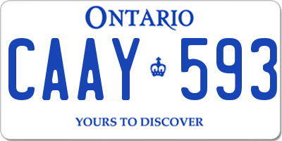 ON license plate CAAY593