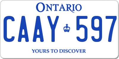 ON license plate CAAY597