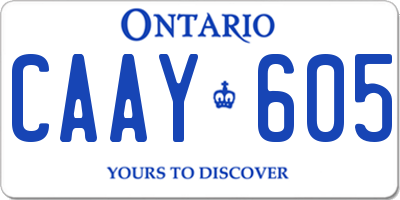 ON license plate CAAY605