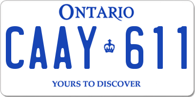 ON license plate CAAY611