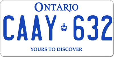 ON license plate CAAY632