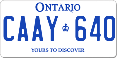 ON license plate CAAY640