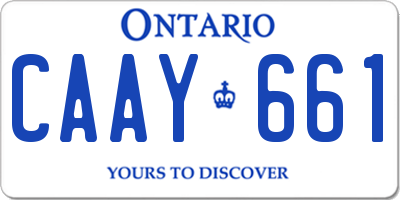 ON license plate CAAY661