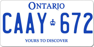 ON license plate CAAY672