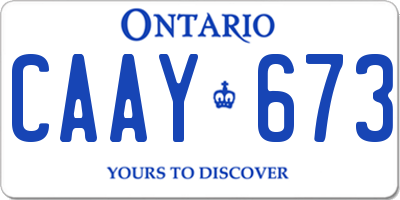 ON license plate CAAY673