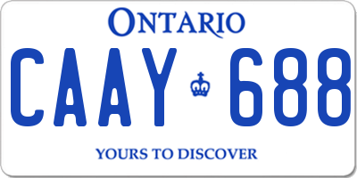 ON license plate CAAY688