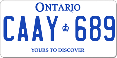 ON license plate CAAY689