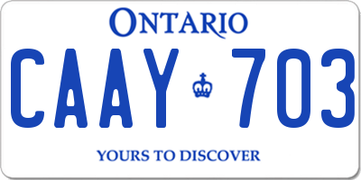 ON license plate CAAY703