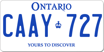 ON license plate CAAY727