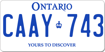 ON license plate CAAY743