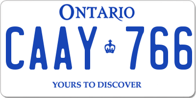 ON license plate CAAY766