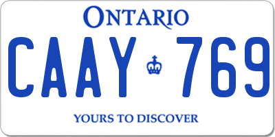 ON license plate CAAY769