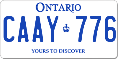 ON license plate CAAY776