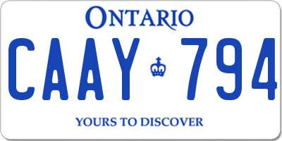 ON license plate CAAY794