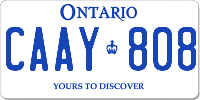 ON license plate CAAY808