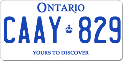 ON license plate CAAY829