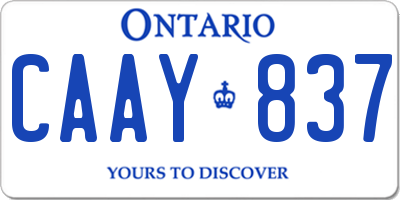 ON license plate CAAY837