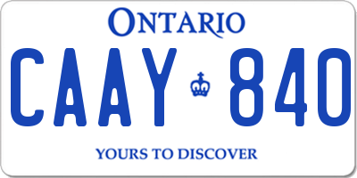 ON license plate CAAY840