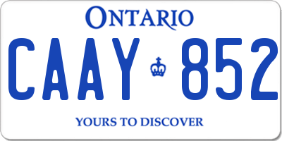 ON license plate CAAY852