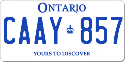 ON license plate CAAY857