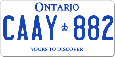 ON license plate CAAY882