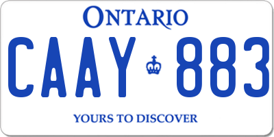 ON license plate CAAY883