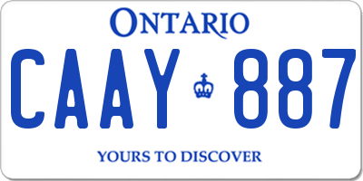 ON license plate CAAY887