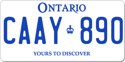 ON license plate CAAY890