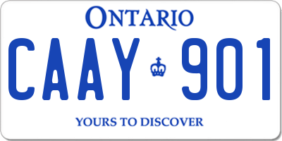 ON license plate CAAY901