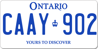 ON license plate CAAY902