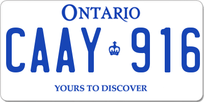 ON license plate CAAY916