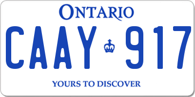 ON license plate CAAY917