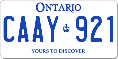 ON license plate CAAY921