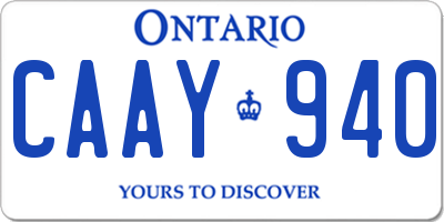 ON license plate CAAY940