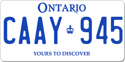 ON license plate CAAY945