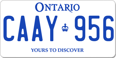 ON license plate CAAY956