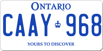 ON license plate CAAY968