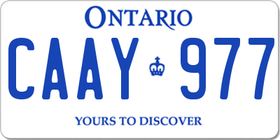 ON license plate CAAY977