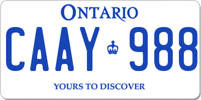 ON license plate CAAY988