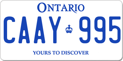 ON license plate CAAY995