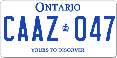 ON license plate CAAZ047