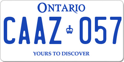 ON license plate CAAZ057