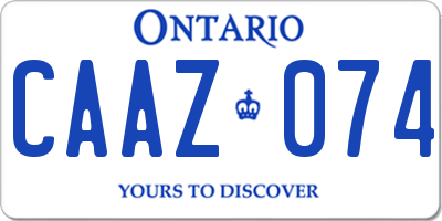 ON license plate CAAZ074