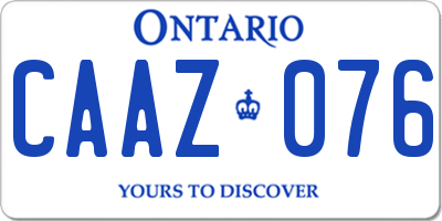 ON license plate CAAZ076