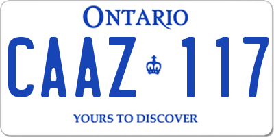 ON license plate CAAZ117