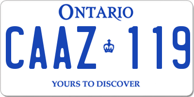 ON license plate CAAZ119