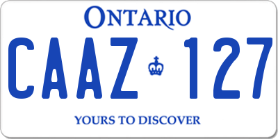 ON license plate CAAZ127